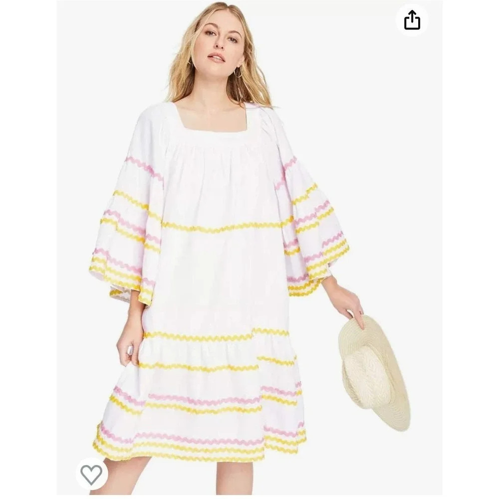 Lisa Marie Fernandez Women's RIC Rac Flare Sleeve Dress